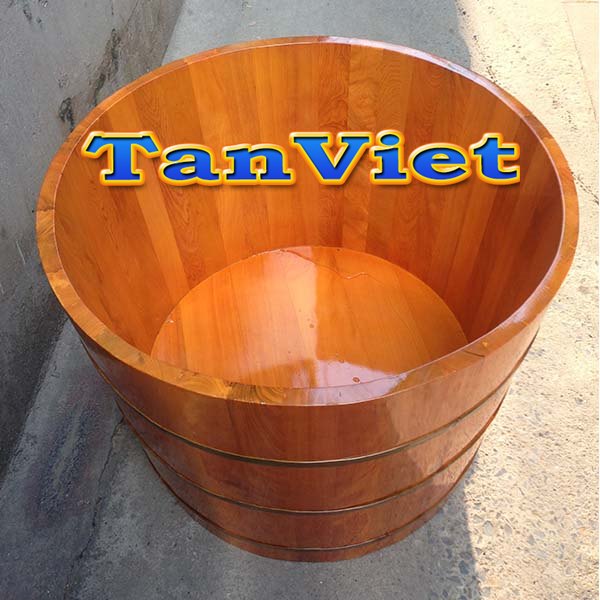 bồn tắm gỗ pơ mu tròn